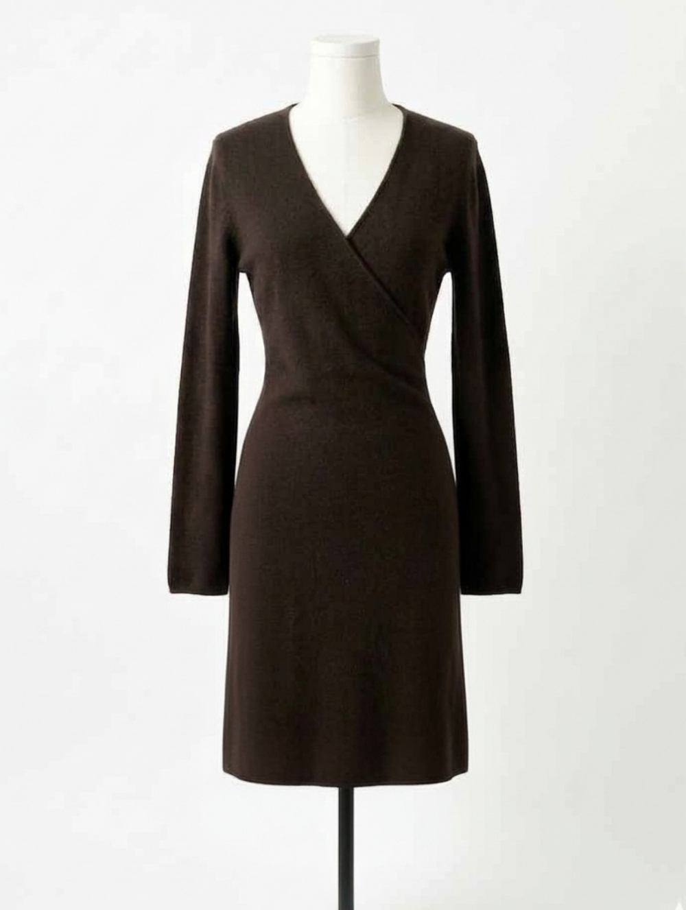 100% Cashmere Wrap Effect Dress by Ann Taylor